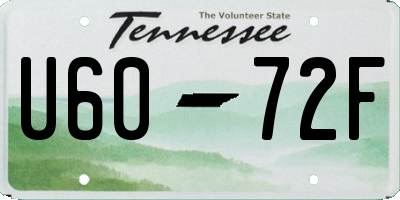 TN license plate U6072F