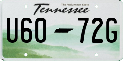 TN license plate U6072G