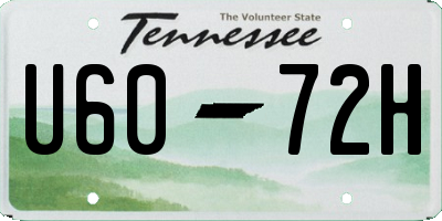 TN license plate U6072H