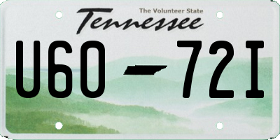 TN license plate U6072I
