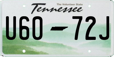 TN license plate U6072J