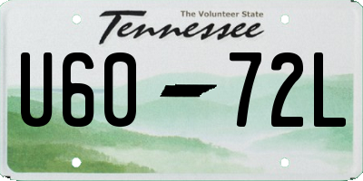 TN license plate U6072L