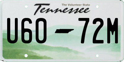 TN license plate U6072M