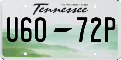 TN license plate U6072P