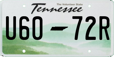 TN license plate U6072R