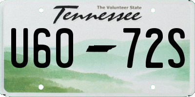 TN license plate U6072S
