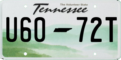 TN license plate U6072T