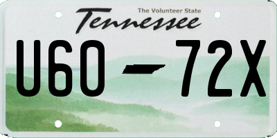 TN license plate U6072X