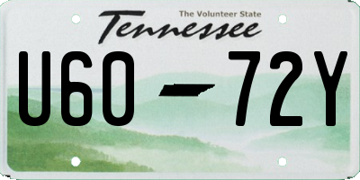 TN license plate U6072Y
