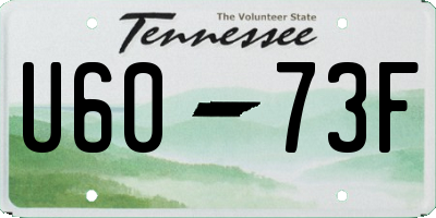 TN license plate U6073F