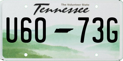 TN license plate U6073G