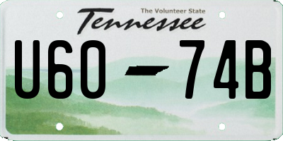 TN license plate U6074B