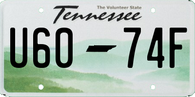 TN license plate U6074F