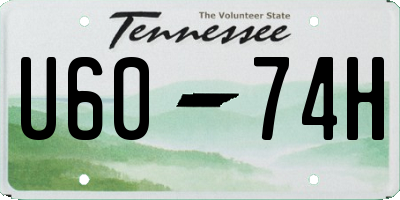 TN license plate U6074H