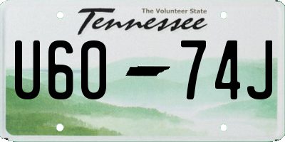 TN license plate U6074J