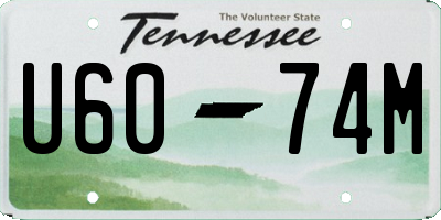 TN license plate U6074M