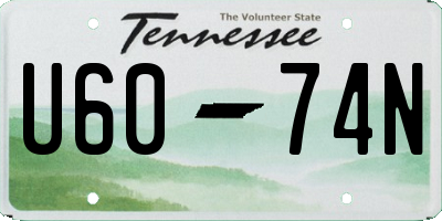 TN license plate U6074N