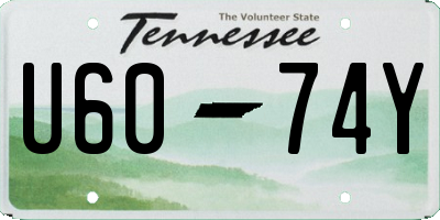 TN license plate U6074Y