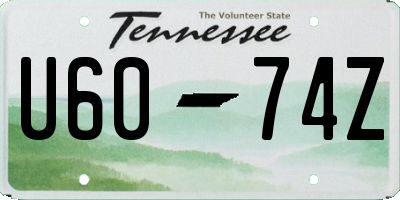 TN license plate U6074Z