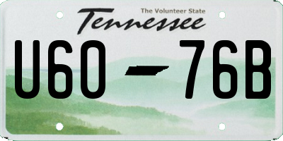 TN license plate U6076B