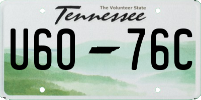 TN license plate U6076C