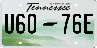 TN license plate U6076E