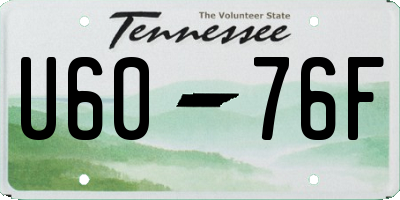 TN license plate U6076F