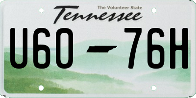 TN license plate U6076H