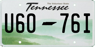 TN license plate U6076I