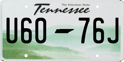 TN license plate U6076J