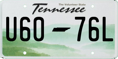 TN license plate U6076L