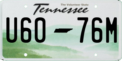 TN license plate U6076M