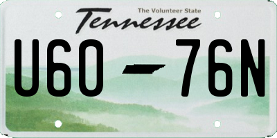 TN license plate U6076N