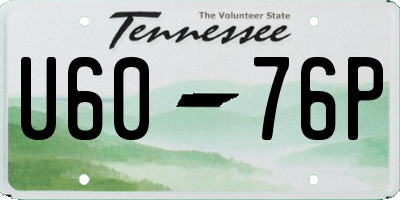 TN license plate U6076P