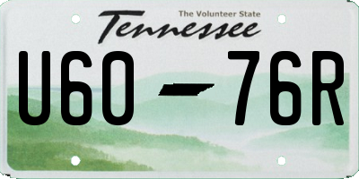 TN license plate U6076R