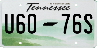 TN license plate U6076S
