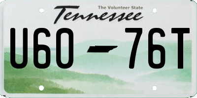 TN license plate U6076T