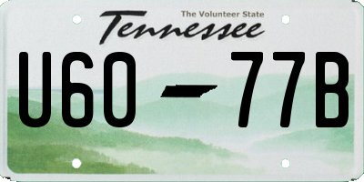 TN license plate U6077B