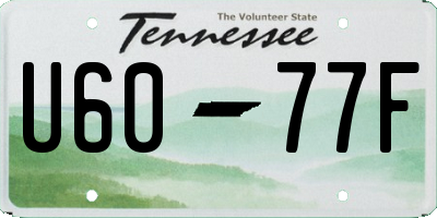 TN license plate U6077F