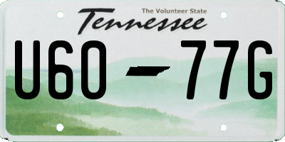 TN license plate U6077G