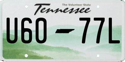 TN license plate U6077L