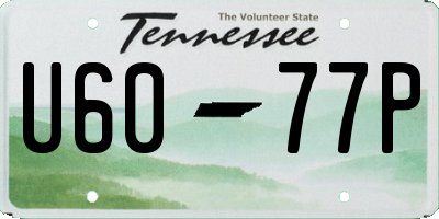 TN license plate U6077P