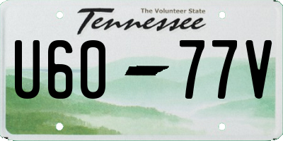 TN license plate U6077V
