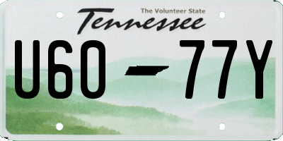 TN license plate U6077Y