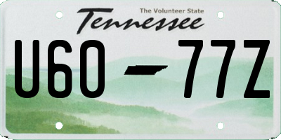 TN license plate U6077Z