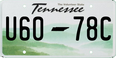 TN license plate U6078C