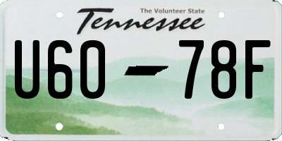 TN license plate U6078F