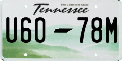 TN license plate U6078M