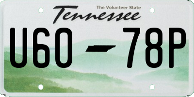 TN license plate U6078P