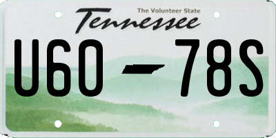 TN license plate U6078S